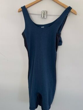 Navy Blue & Black Sleeveless Scoop-Neck Romper